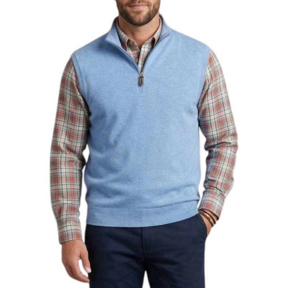 NEW BATTON paulo performance quarter zip vest in silverlake